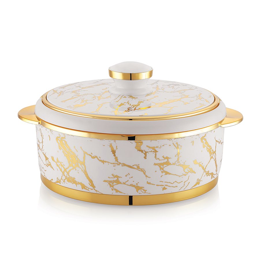 Conjunto Sisley Carry Ceramic, branco e dourado
